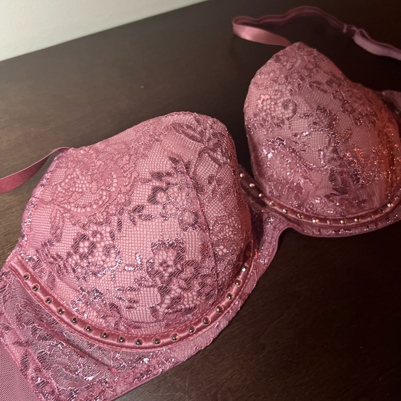 Victoria’s Secret Very Sexy Pink Rhinestone Underwire Lingerie Bra, Size 34C - Picture 5 of 14